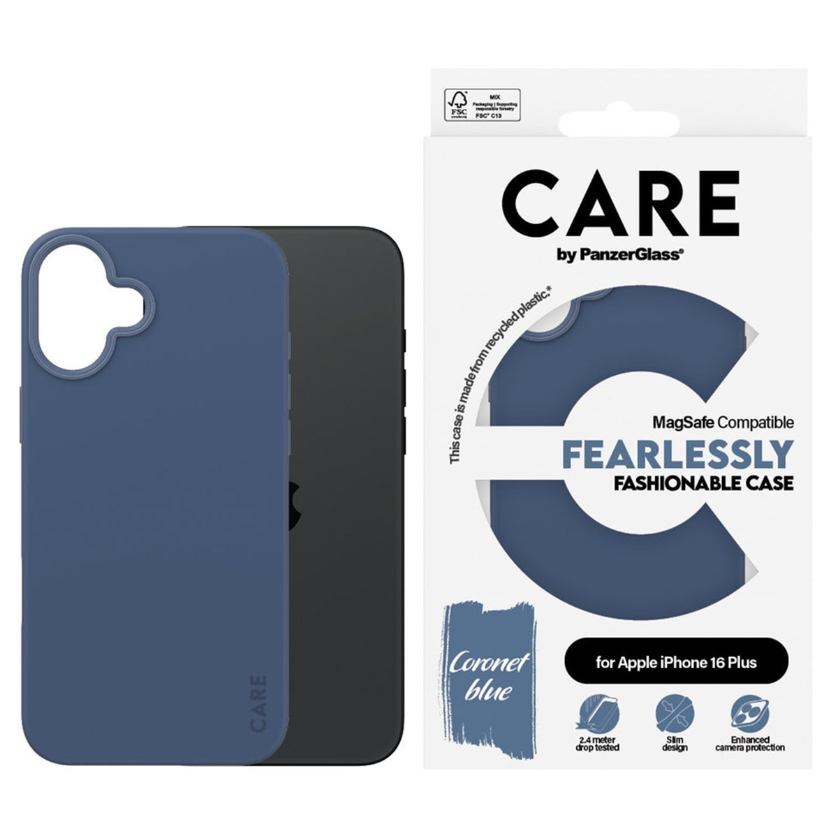 CARE by PanzerGlass Fashion Backcover MagSafe Apple iPhone 16 Plus - Blue - Afbeelding 3