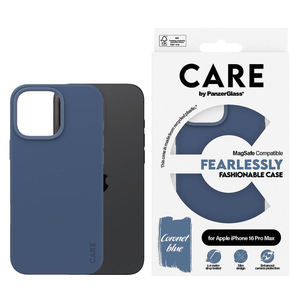CARE by PanzerGlass Fashion Backcover MagSafe Apple iPhone 16 Pro Max - Blue - Afbeelding 3