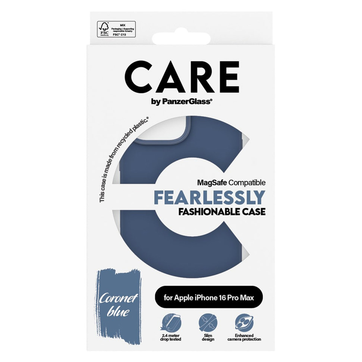 CARE by PanzerGlass Fashion Backcover MagSafe Apple iPhone 16 Pro Max – Blauw