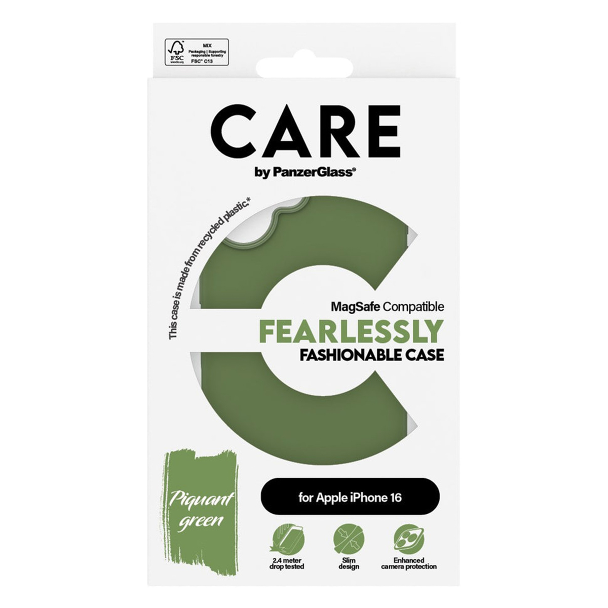 CARE by PanzerGlass Fashion Backcover MagSafe Apple iPhone 16 – Groen
