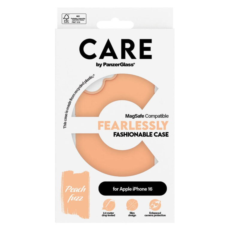 CARE by PanzerGlass Fashion Backcover MagSafe Apple iPhone 16 - Peachy - Afbeelding 2
