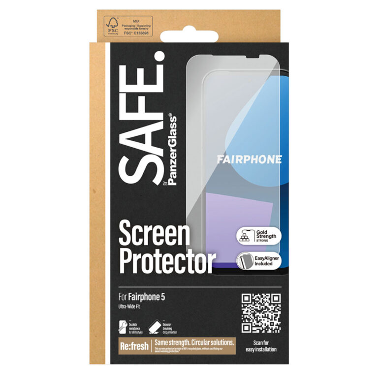 SAFE by PanzerGlass Ultra-Wide Fit Screenprotector Fairphone 5 - Afbeelding 2