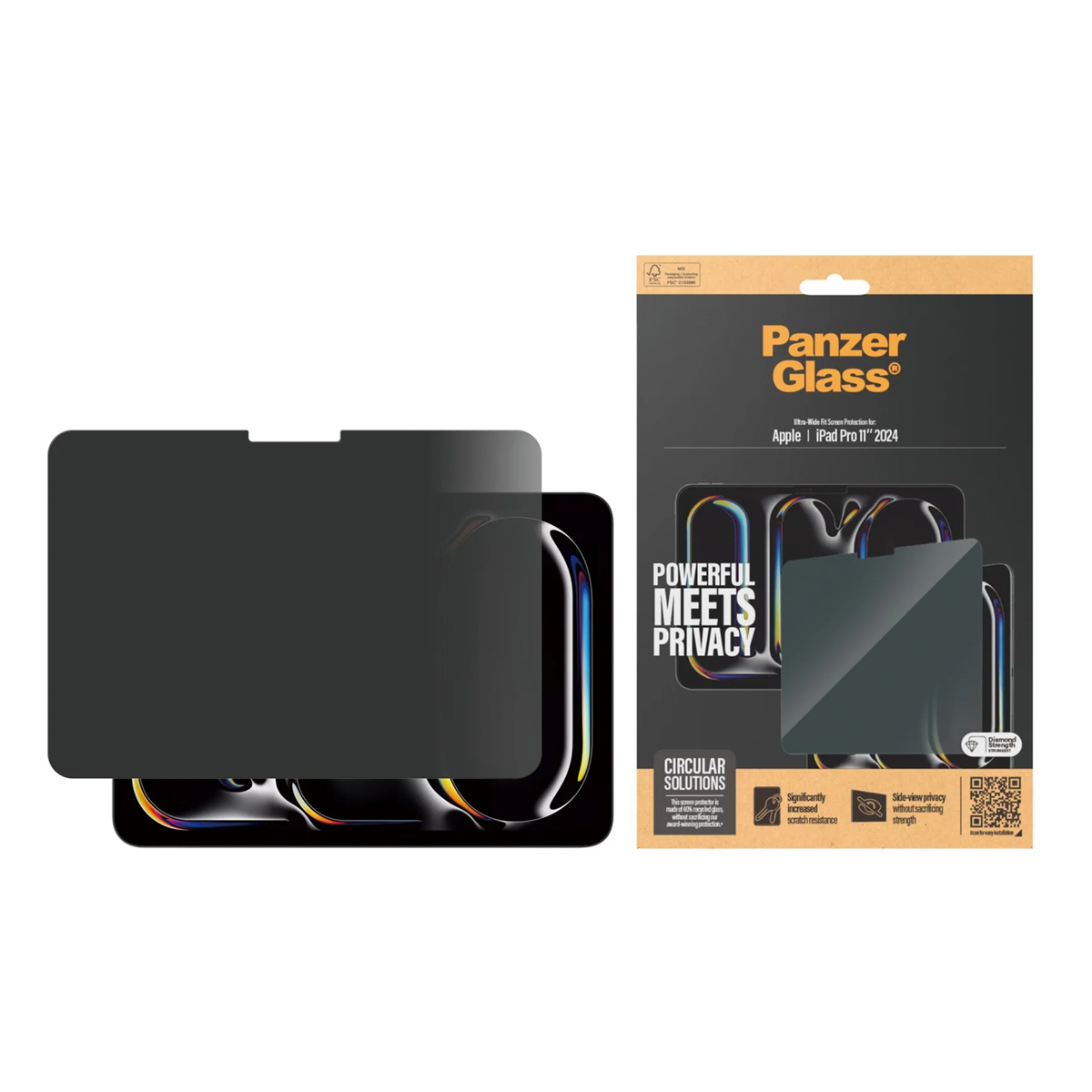 PanzerGlass Privacy Screenprotector Ultra-Wide Fit Apple iPad Pro 11 (2025) M5 / (2024) M4 - Afbeelding 4