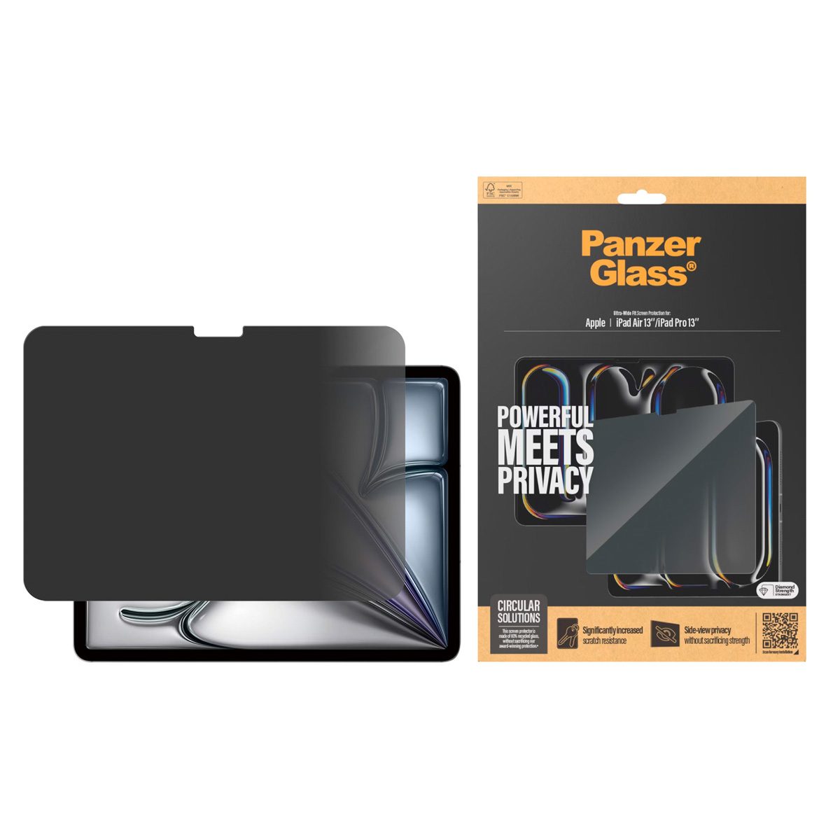 PanzerGlass Privacy Screenprotector Ultra-Wide Fit Apple iPad Pro 13 (2025) M5 / (2024) M4 / Air 13 inch (2025) M3 / (2024) M2 - Afbeelding 4