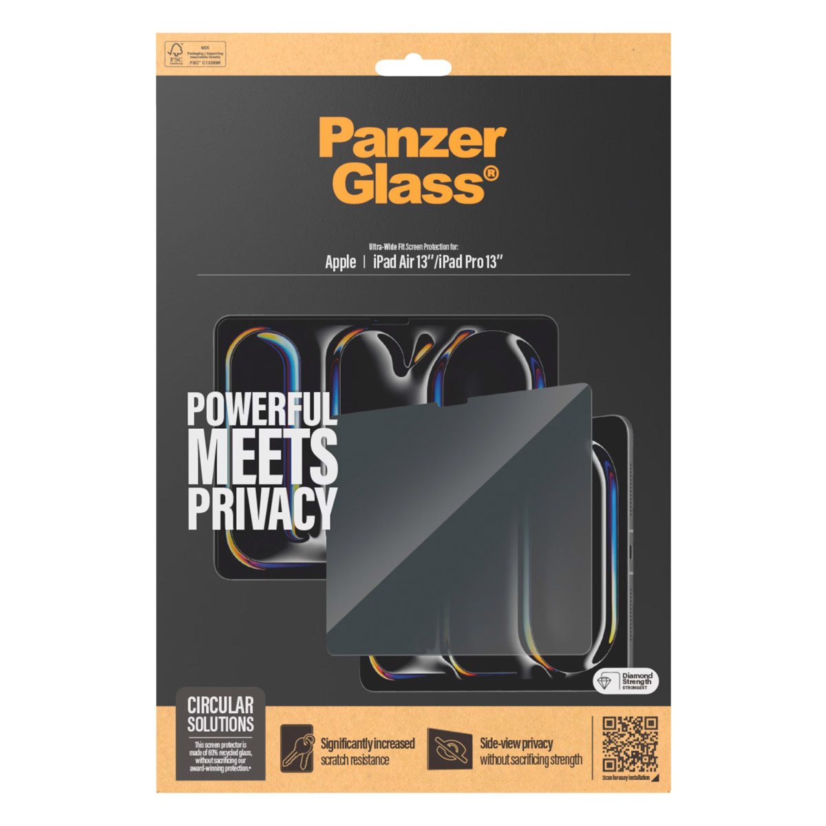 PanzerGlass Privacy Screenprotector Ultra-Wide Fit Apple iPad Pro 13 (2025) M5 / (2024) M4 / Air 13 inch (2025) M3 / (2024) M2