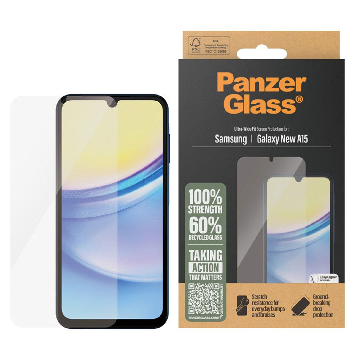 PanzerGlass Ultra-Wide Fit Anti-Bacterial Screenprotector Samsung Galaxy A16 - Afbeelding 4