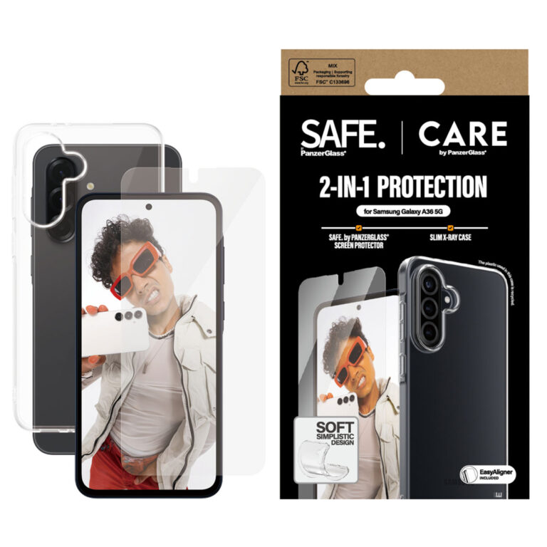 CARE by PanzerGlass Fashion Backcover XR + Ultra-Wide Fit Screenprotector incl. applicator Samsung Galaxy A36 - Transparant - Afbeelding 2