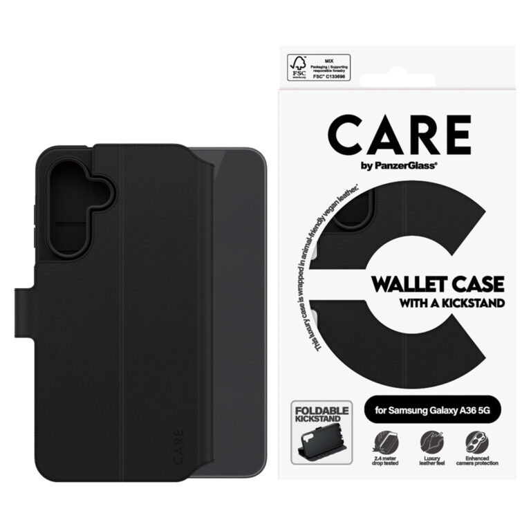 CARE by PanzerGlass Feature Wallet Case w. Kickstand Samsung Galaxy A36 - Zwart - Afbeelding 4