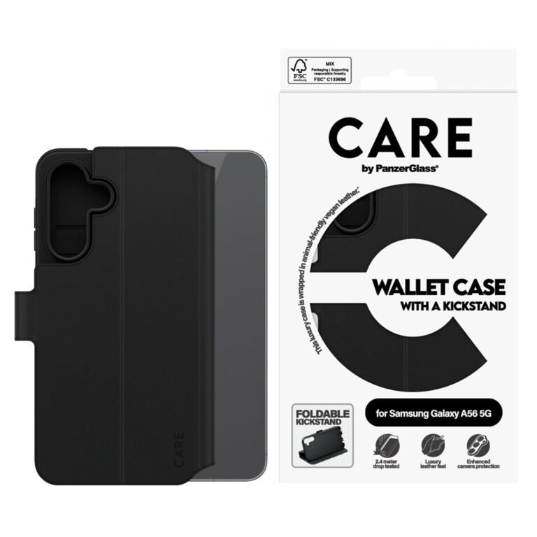 CARE by PanzerGlass Feature Wallet Case w. Kickstand Samsung Galaxy A56 - Zwart - Afbeelding 4