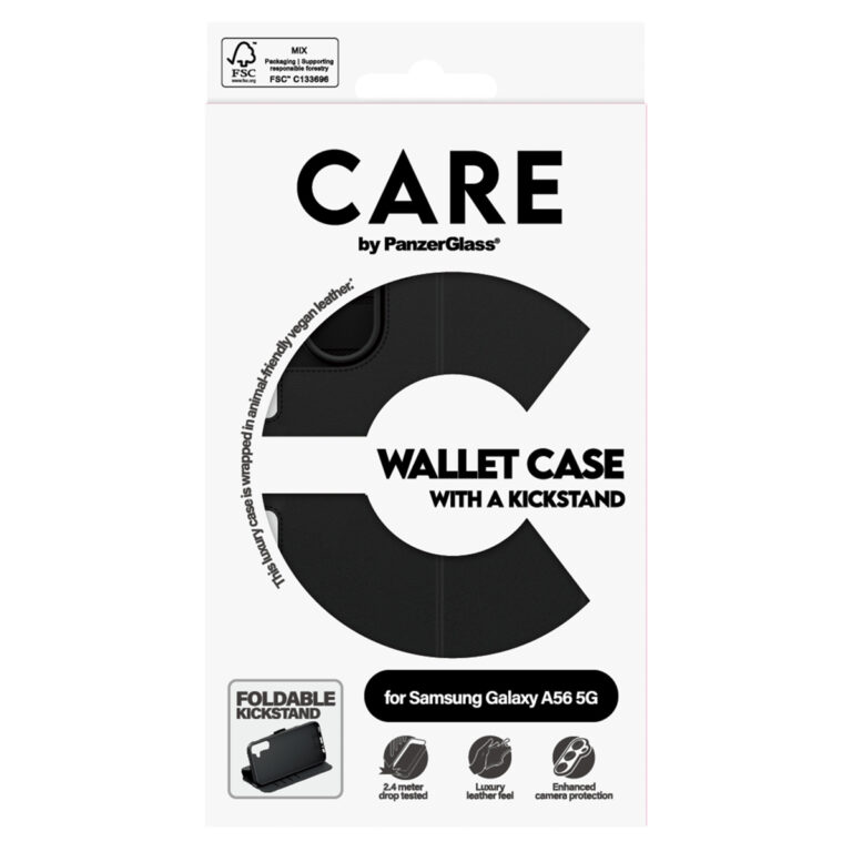 CARE by PanzerGlass Feature Wallet Case w. Kickstand Samsung Galaxy A56 - Zwart - Afbeelding 2