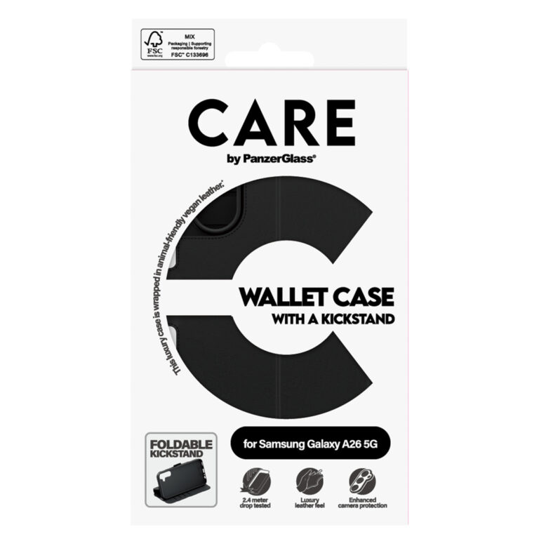 CARE by PanzerGlass Feature Wallet Case w. Kickstand Samsung Galaxy A26 - Zwart - Afbeelding 2