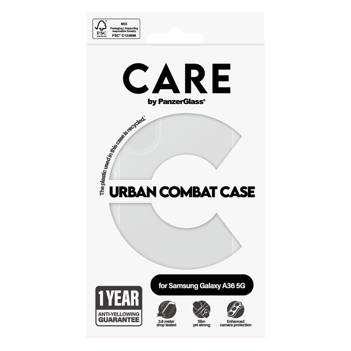 CARE by PanzerGlass Urban Combat Case Samsung Galaxy A36 - Transparant - Afbeelding 5