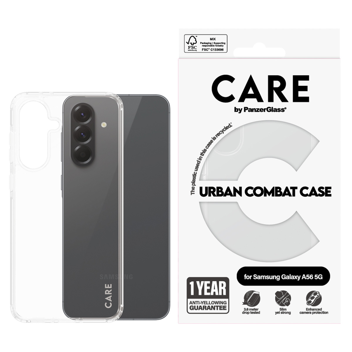 CARE by PanzerGlass Urban Combat Case Samsung Galaxy A56 - Transparant - Afbeelding 4
