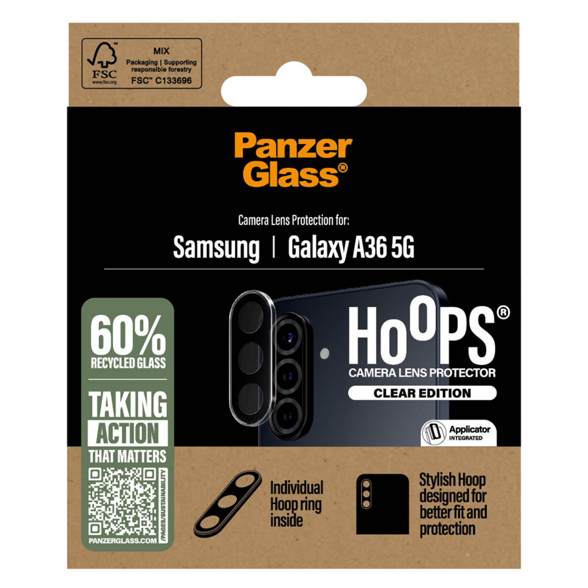 PanzerGlass Camera Protector Hoops voor de Samsung Galaxy A35 – Transparant