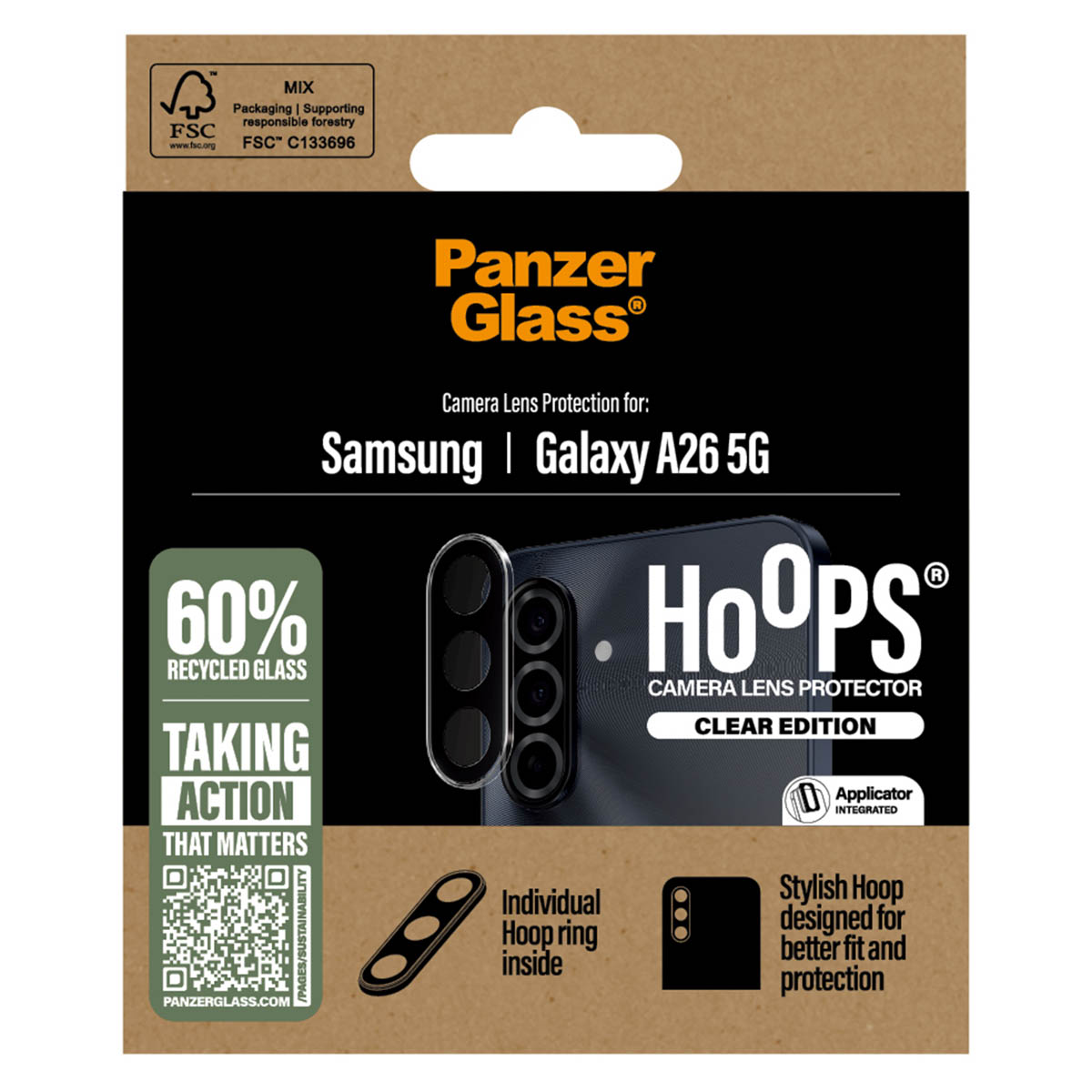 PanzerGlass Camera Protector Hoops voor de Samsung Galaxy A26 – Transparant