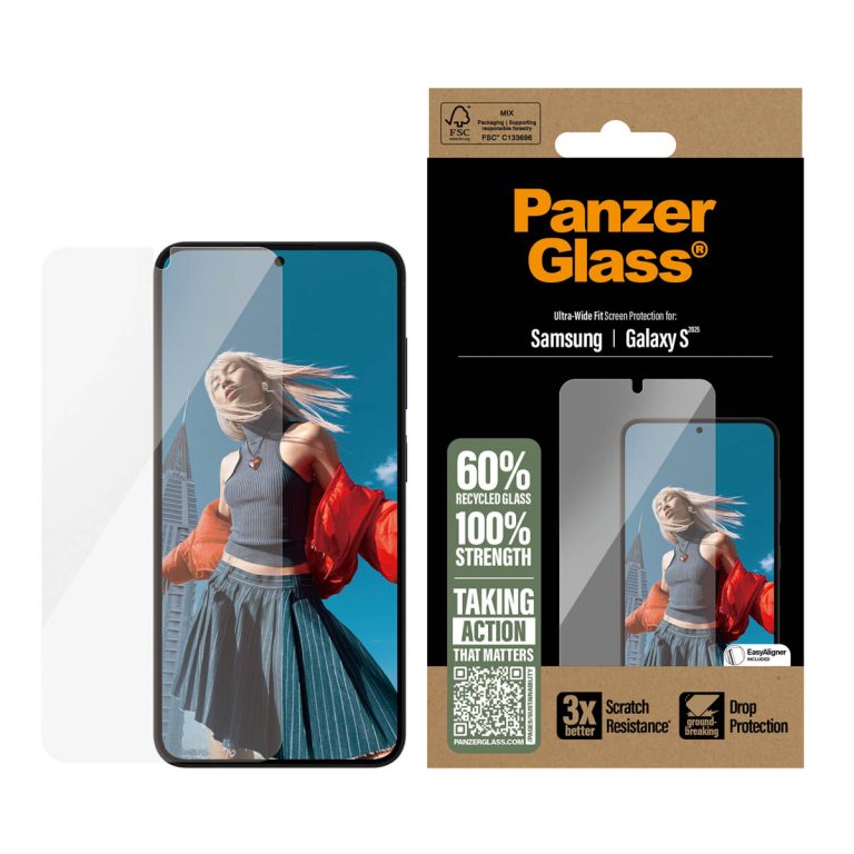 PanzerGlass Ultra-Wide Fit Anti-Bacterial Screenprotector Samsung Galaxy S25 - Afbeelding 2