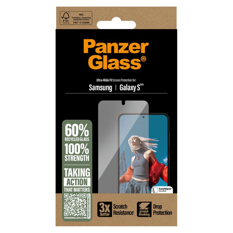 PanzerGlass Ultra-Wide Fit Anti-Bacterial Screenprotector Samsung Galaxy S25 - Afbeelding 3