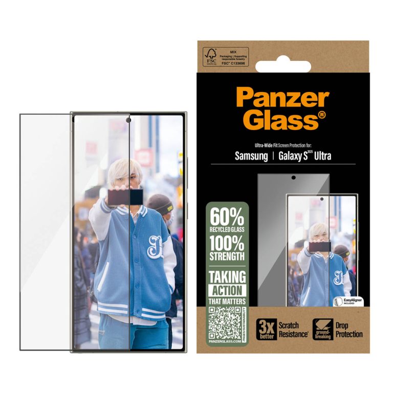 PanzerGlass Ultra-Wide Fit Anti-Bacterial Screenprotector Samsung Galaxy S25 Ultra - Afbeelding 2