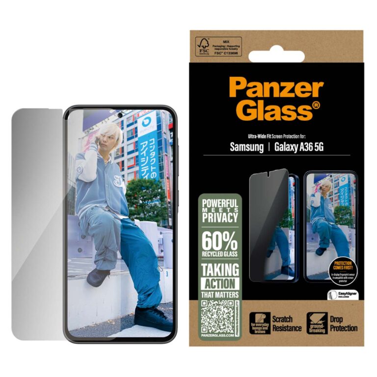 PanzerGlass Privacy Ultra-Wide Fit Anti-Bacterial Screenprotector incl. applicator Samsung Galaxy A36 - Afbeelding 4