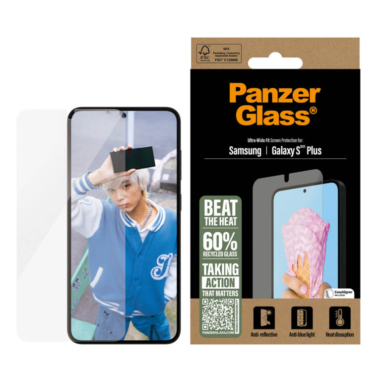 PanzerGlass All-in-One Ultra-Wide Fit Anti-Bacterial Screenprotector Samsung Galaxy S25 Plus - Afbeelding 2