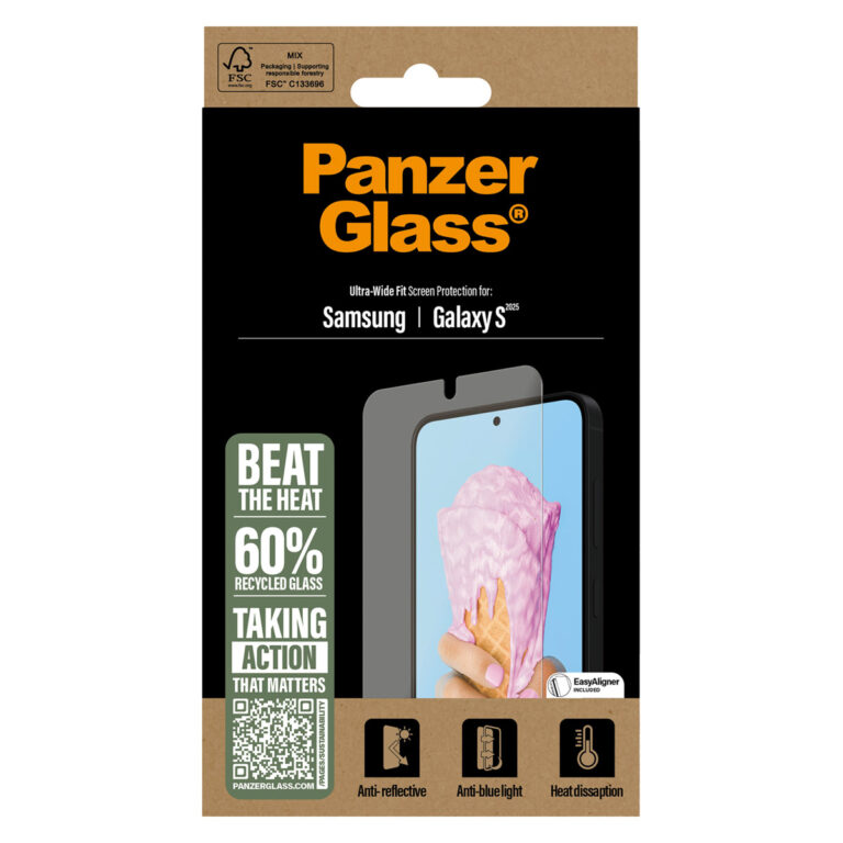 PanzerGlass All-in-One Ultra-Wide Fit Anti-Bacterial Screenprotector Samsung Galaxy S25 - Afbeelding 3