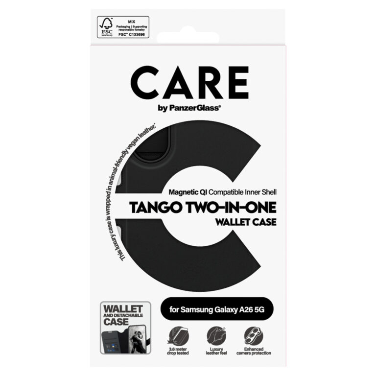 CARE by PanzerGlass Tango 2 in 1 Wallet Case MagSafe Samsung Galaxy A26 - Zwart - Afbeelding 2