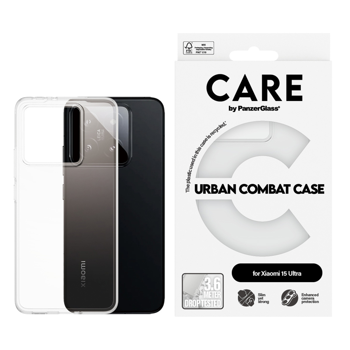 CARE by PanzerGlass Urban Combat Case Xiaomi 15 Ultra – Clear