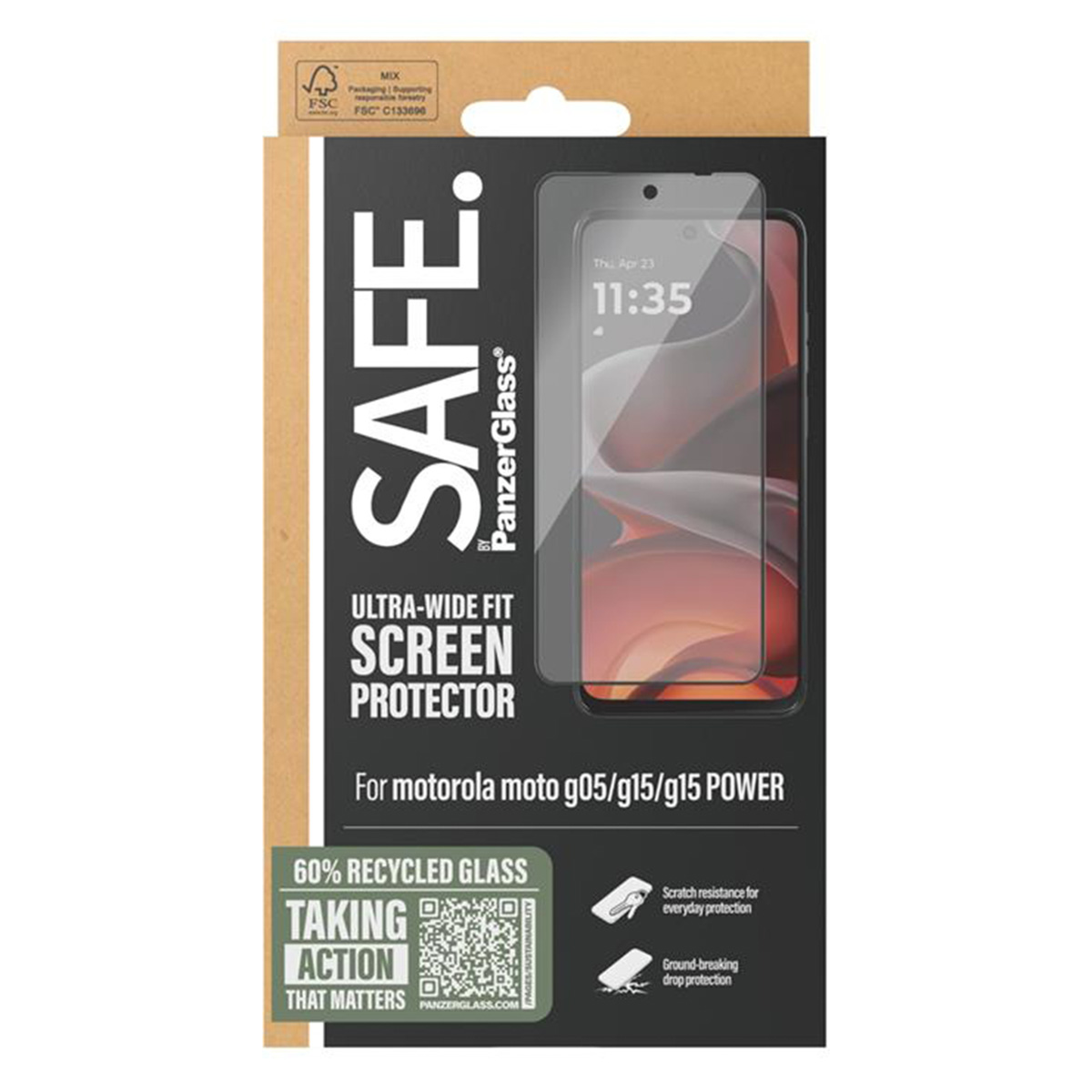SAFE by PanzerGlass Ultra-Wide Fit Screenprotector Motorola Moto G05 / Moto G15 (Power) - Afbeelding 4