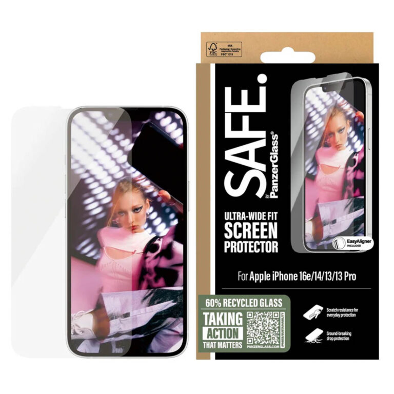 SAFE by PanzerGlass Ultra-Wide Fit Screenprotector incl. applicator Apple iPhone 13 / 13 Pro / 14 / 16e - Afbeelding 2