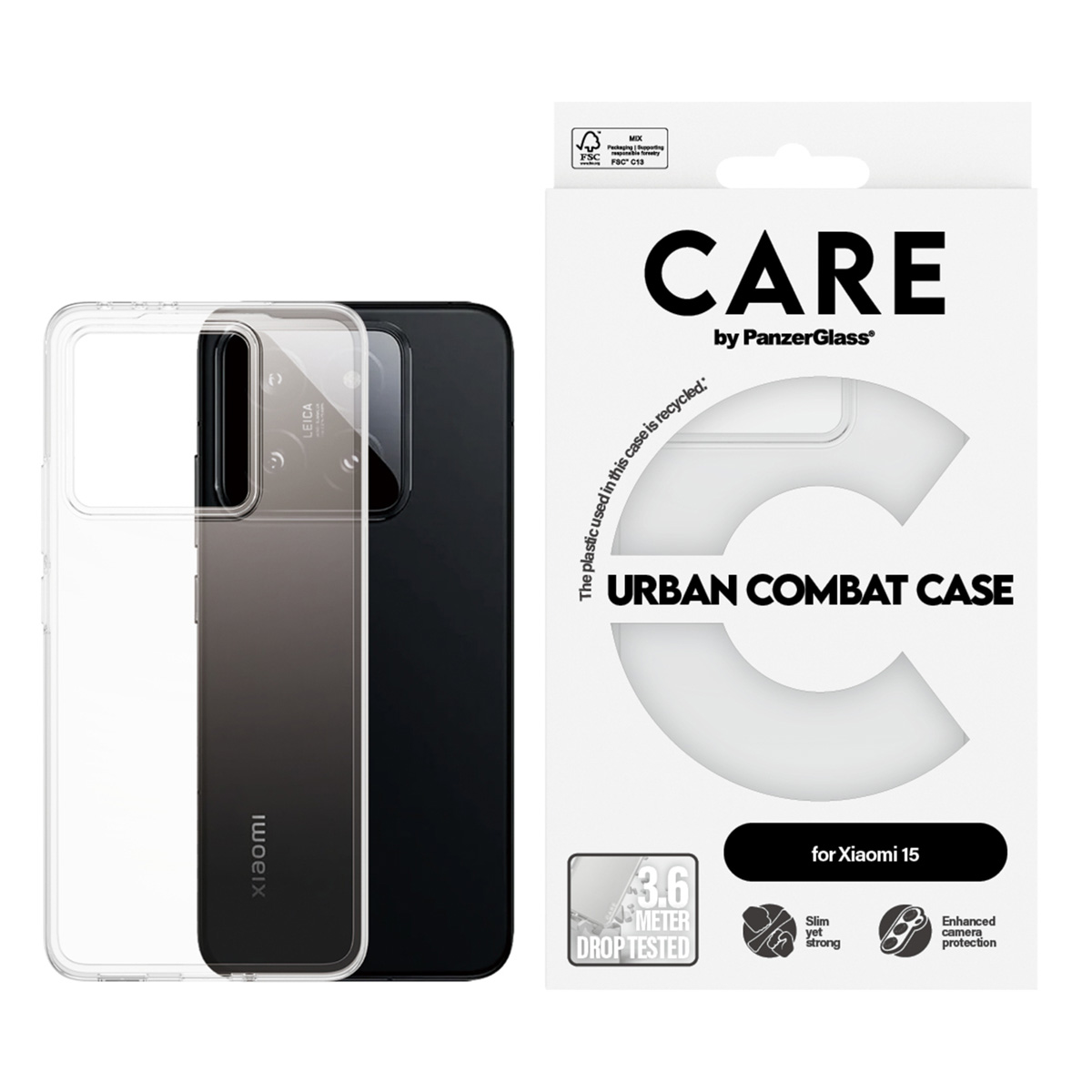 CARE by PanzerGlass Urban Combat Case Xiaomi 15 - Clear - Afbeelding 2