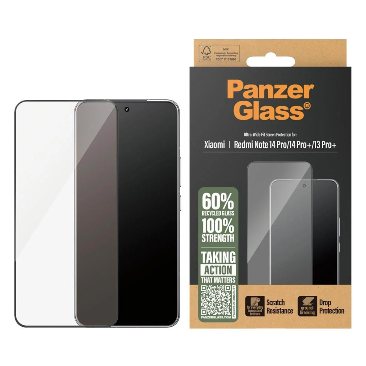 PanzerGlass Ultra-Wide Fit Anti-Bacterial Screenprotector Xiaomi Redmi Note 14 Pro (4G/5G) / 14 Pro Plus / 13 Pro Plus - Afbeelding 3