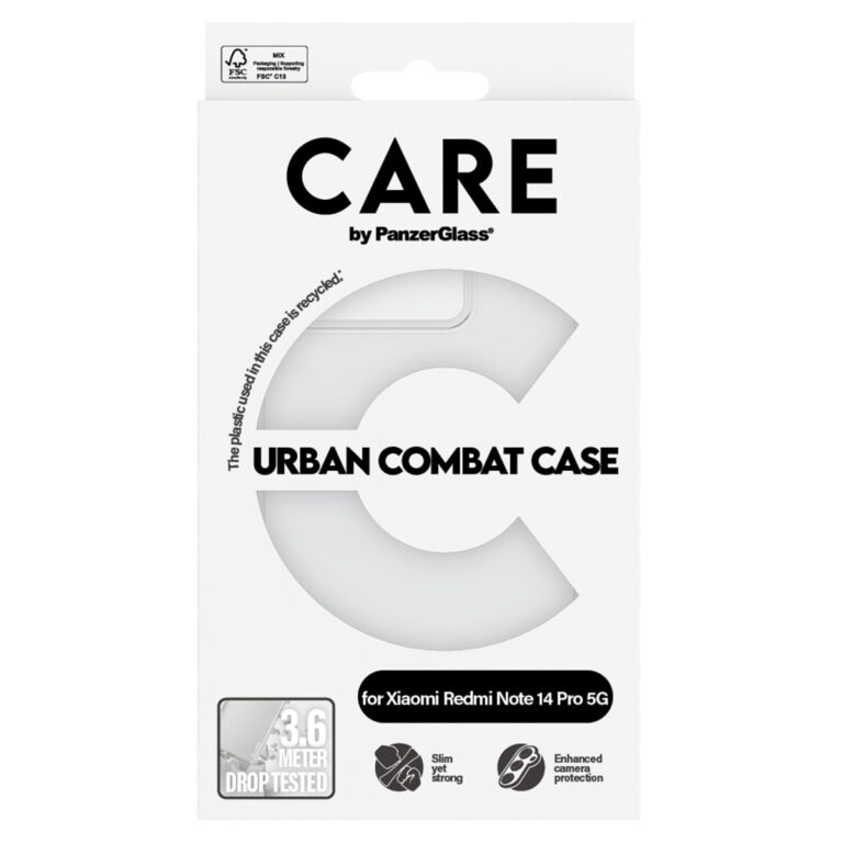 CARE by PanzerGlass Urban Combat Case MagSafe Xiaomi Redmi Note 14 Pro 4G / 5G / 14 Plus 5G  - Transparant