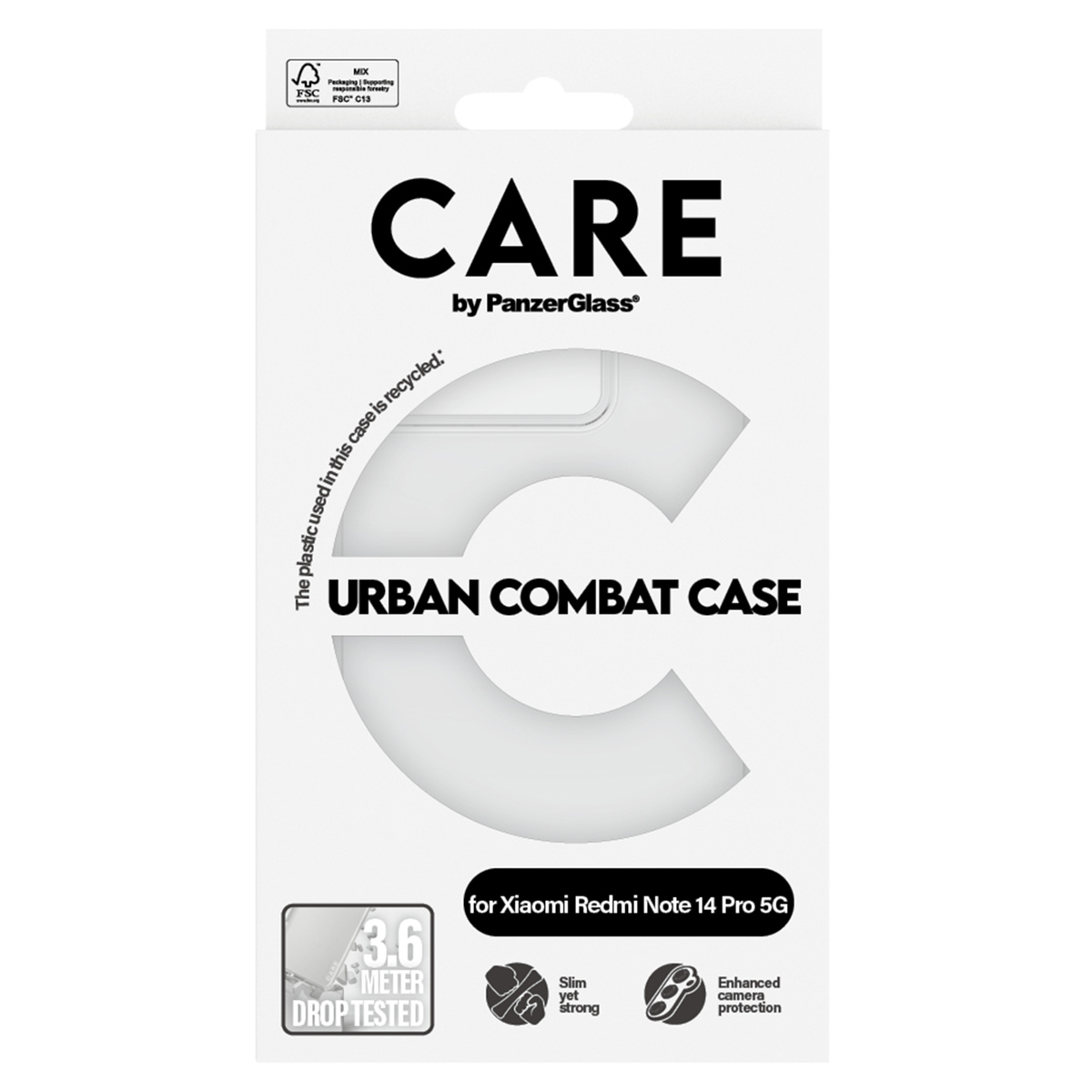 CARE by PanzerGlass Urban Combat Case MagSafe Xiaomi Redmi Note 14 Pro 4G / 5G / 14 Plus 5G – Transparant