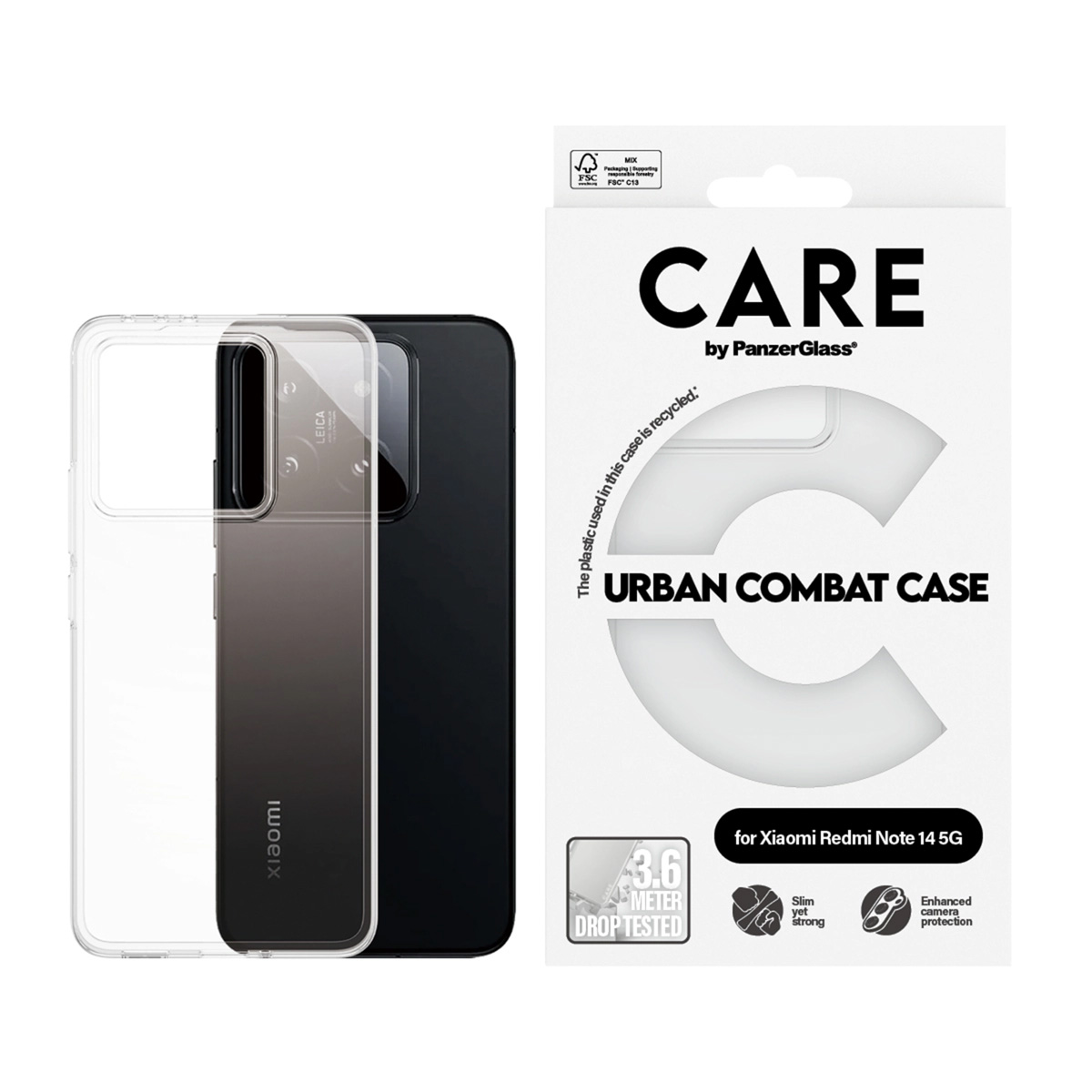 CARE by PanzerGlass Urban Combat Case MagSafe Xiaomi Redmi Note 14 (5G) - Transparant - Afbeelding 2