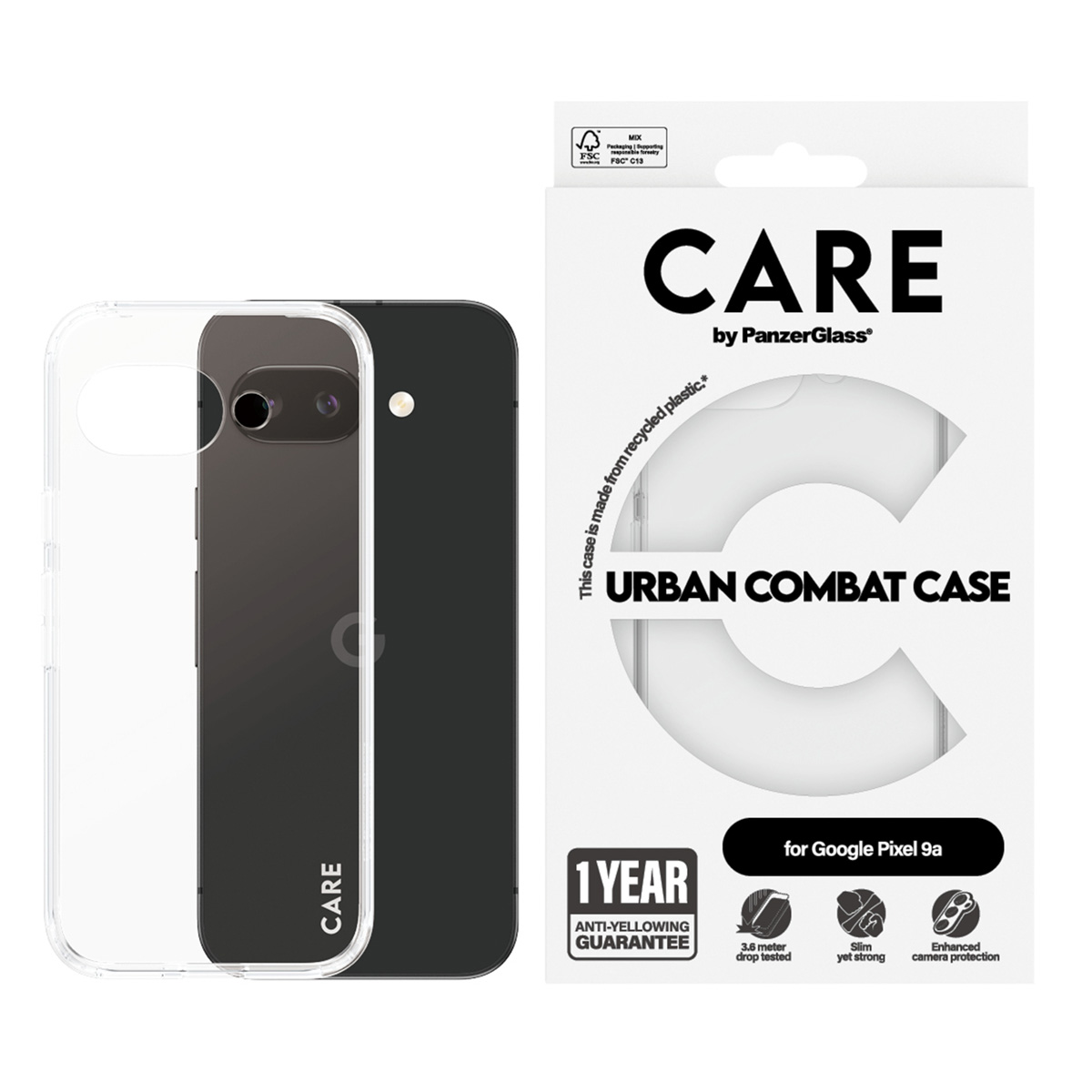 CARE by PanzerGlass Urban Combat Case MagSafe Google Pixel 9A - Transparant - Afbeelding 3