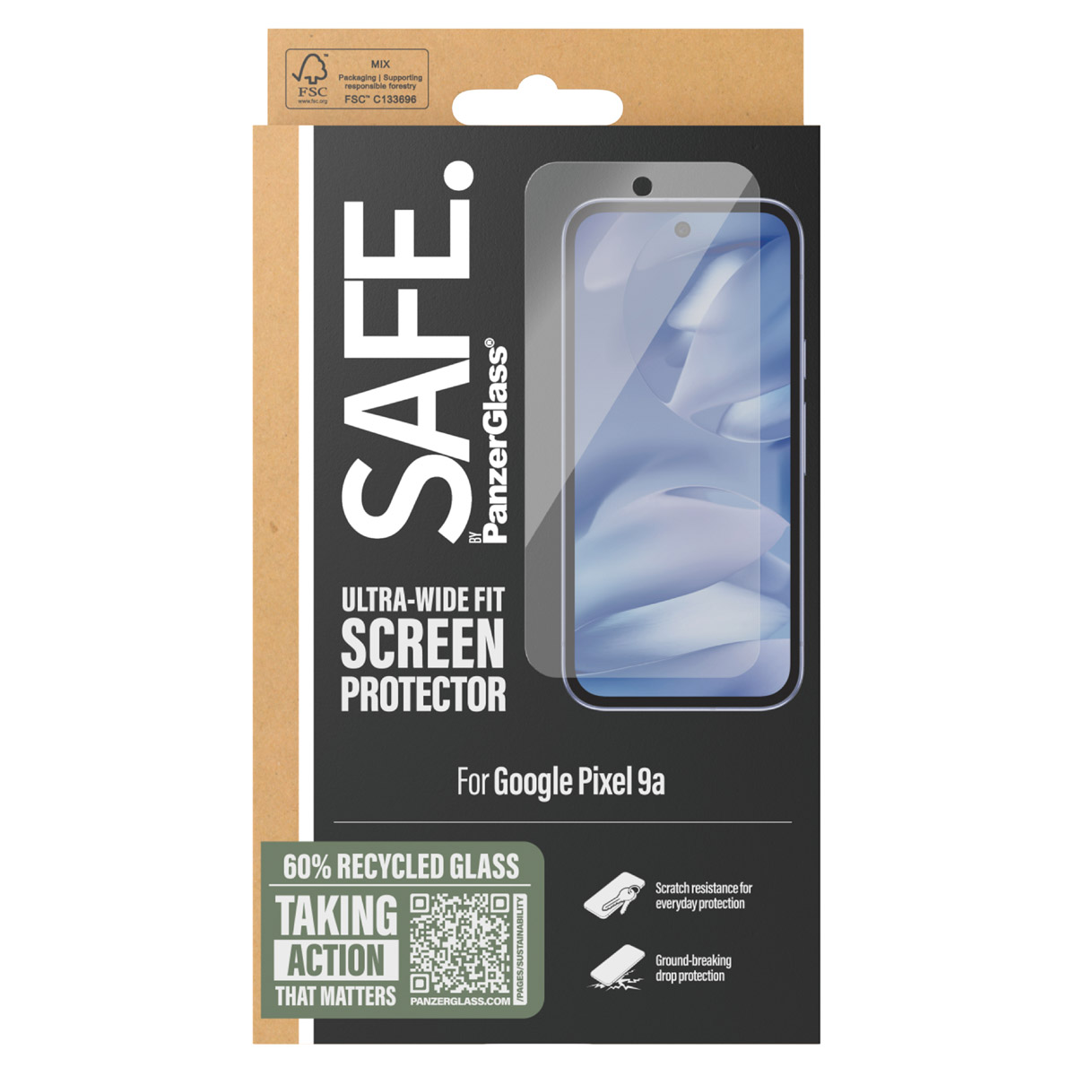 SAFE by PanzerGlass Ultra-Wide Fit Screenprotector Google Pixel 9a