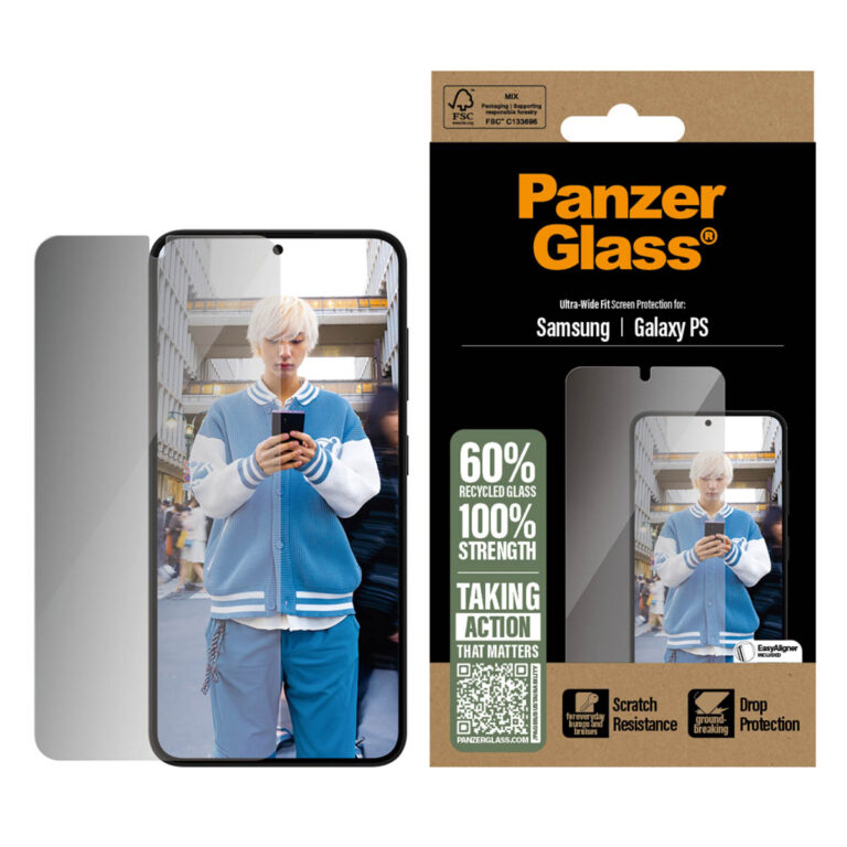 PanzerGlass Privacy Ultra-Wide Fit Anti-Bacterial Screenprotector incl. applicator Samsung Galaxy S25 Edge - Afbeelding 2
