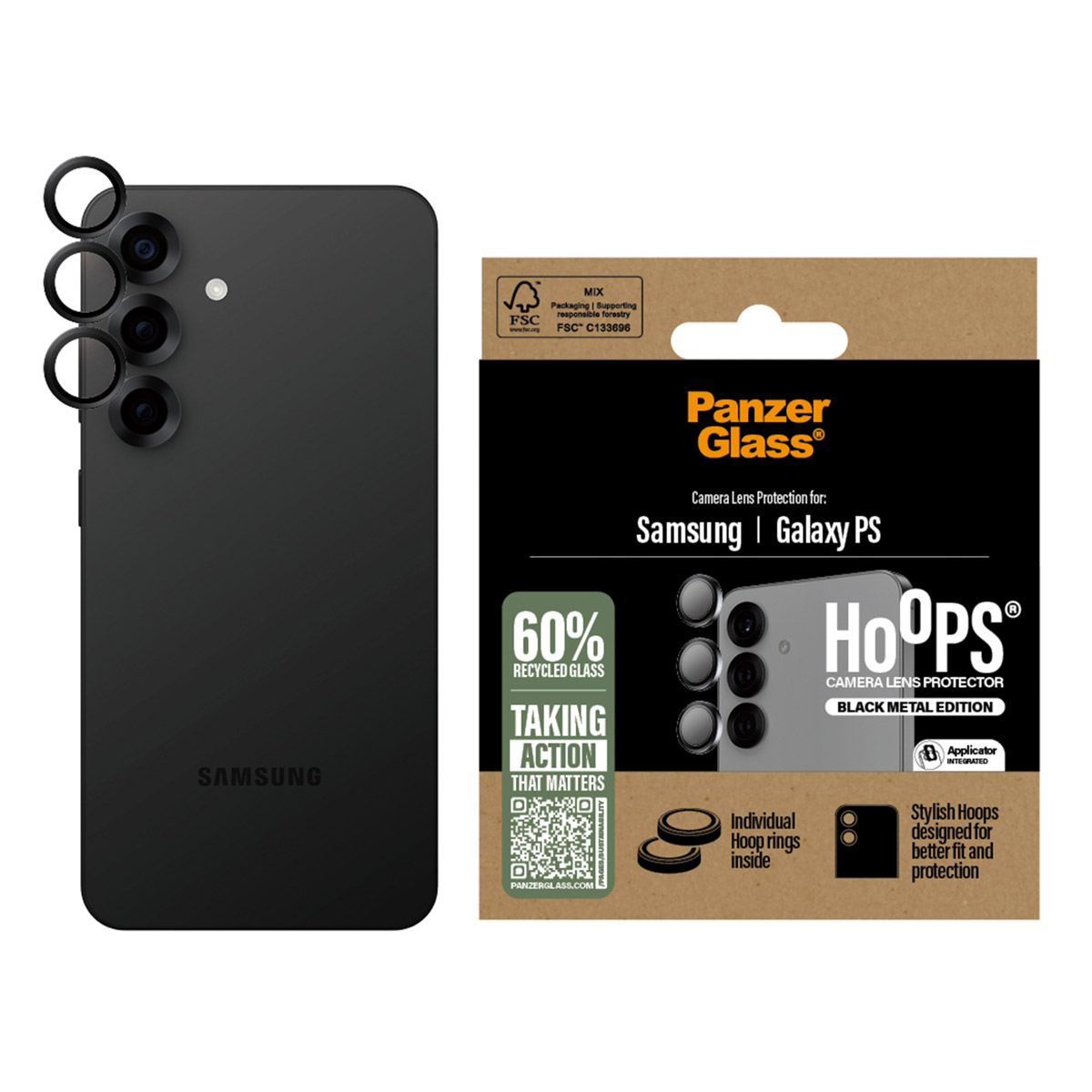 PanzerGlass Camera Protector Hoops Samsung Galaxy S25 Edge – Zwart