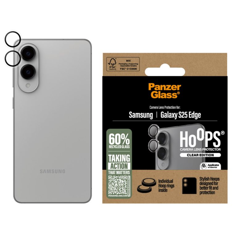 PanzerGlass Camera Protector Hoops Optic Rings Samsung Galaxy S25 Edge - Transparant - Afbeelding 4