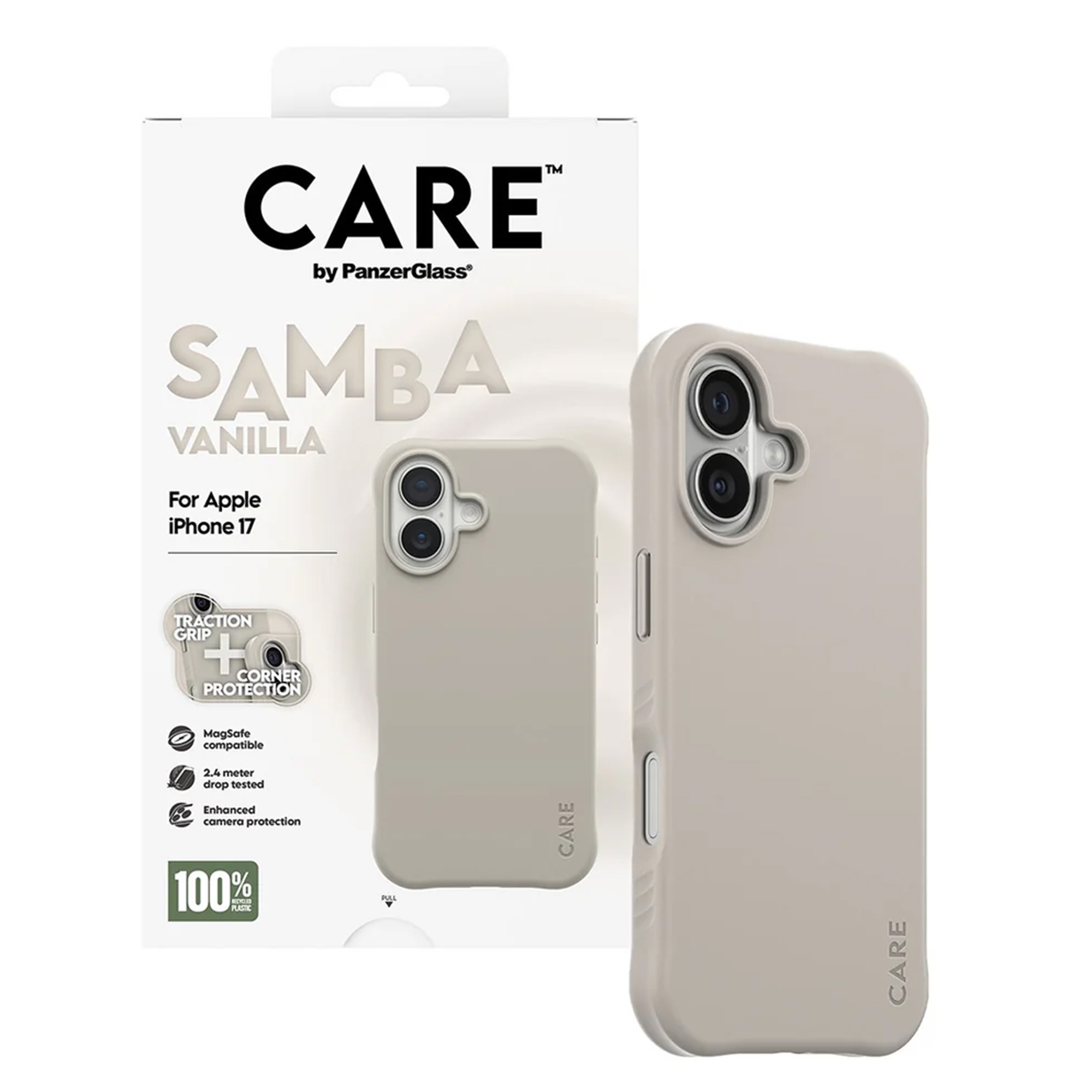 CARE by PanzerGlass Fashionable Case Samba met MagSafe Apple iPhone 17 - Vanilla Beige - Afbeelding 3