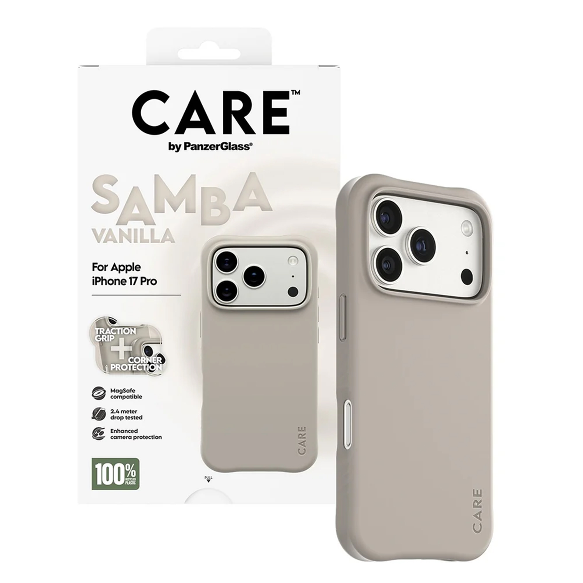 CARE by PanzerGlass Fashionable Case Samba met MagSafe Apple iPhone 17 Pro - Vanilla Beige - Afbeelding 3