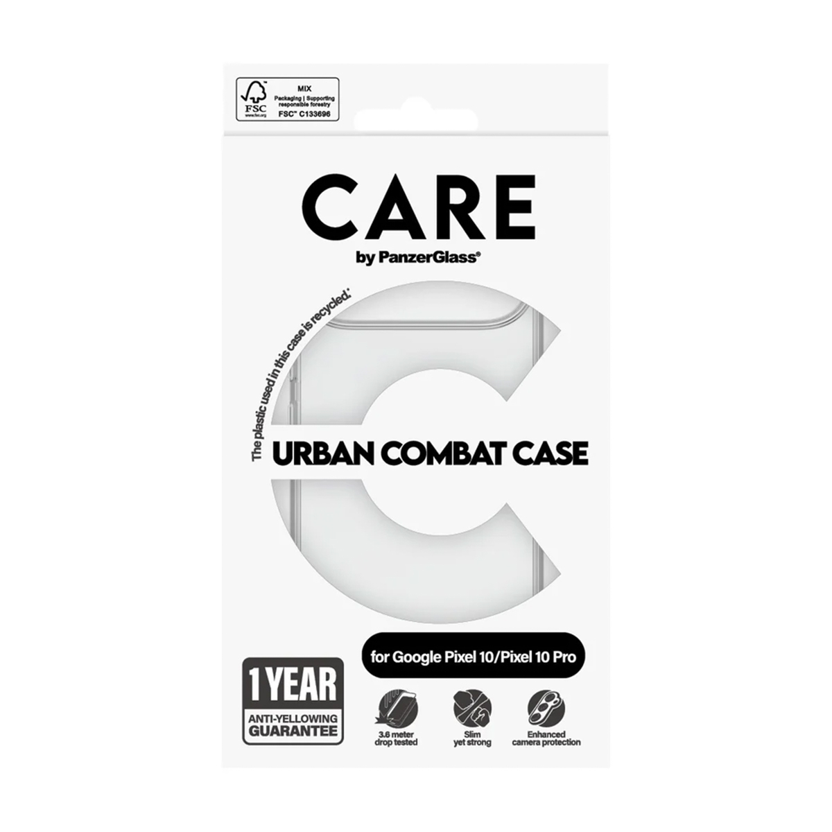 CARE by PanzerGlass Urban Combat Case Google Pixel 10 / 10 Pro - Clear - Afbeelding 4