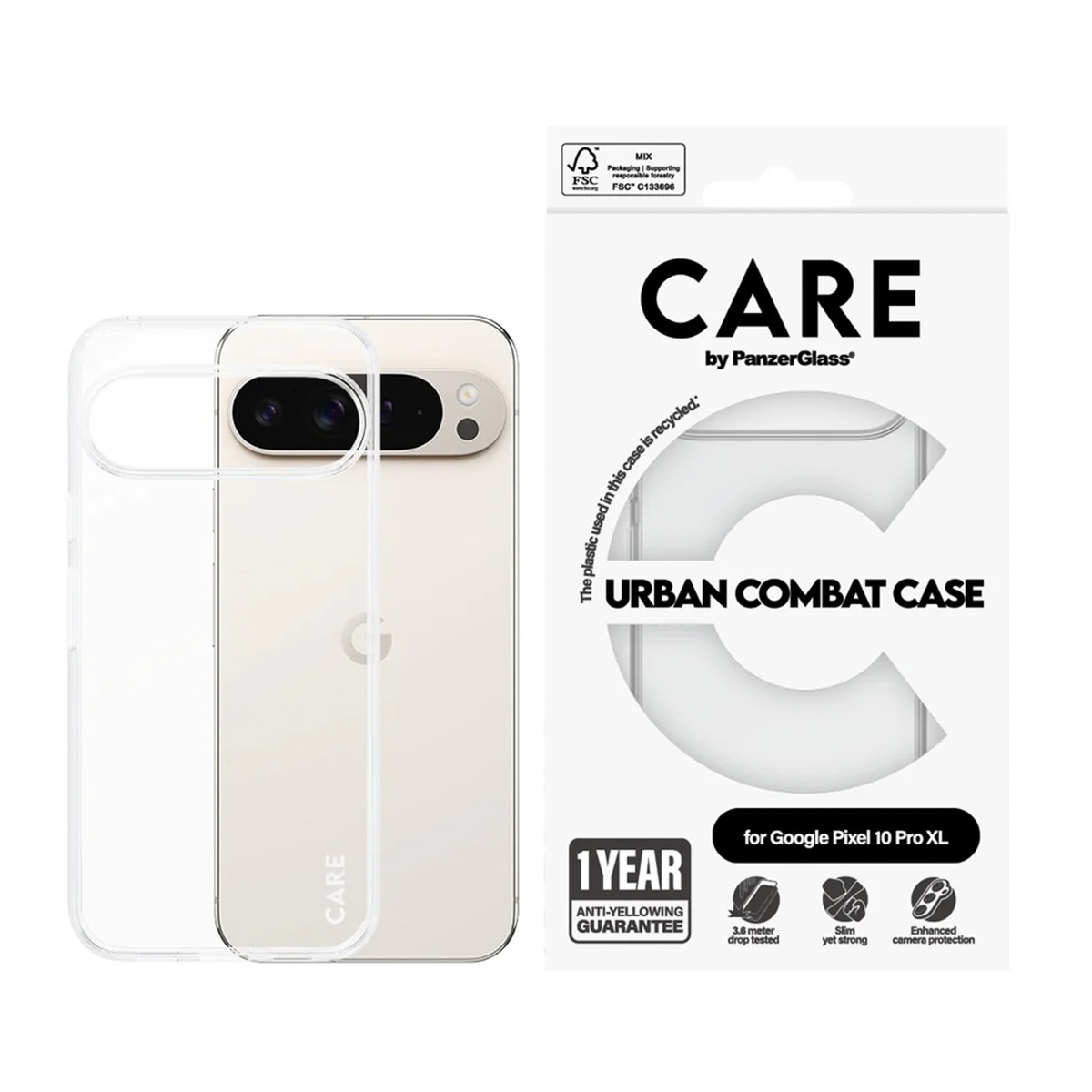 CARE by PanzerGlass Urban Combat Case Google Pixel 10 Pro XL - Clear - Afbeelding 3