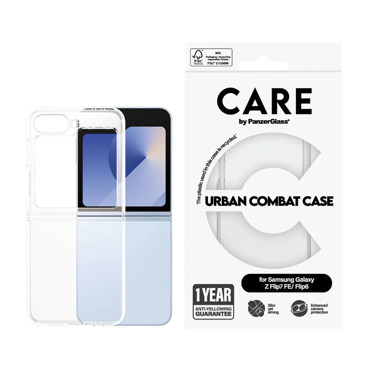 CARE by PanzerGlass Urban Combat Case Samsung Galaxy Z Flip 6 / Flip 7 FE – Transparant