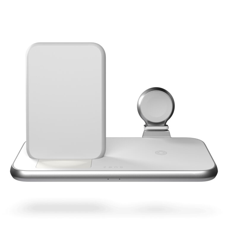 Zens Draadloos oplaadstation 4-in-1 - Aluminium Serie - Draadloze stand + Apple Watch - Wit - Afbeelding 5