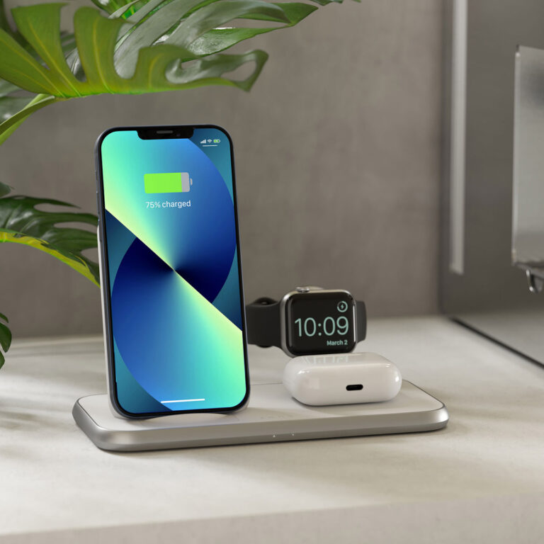 Zens Draadloos oplaadstation 4-in-1 - Aluminium Serie - Draadloze stand + Apple Watch - Wit - Afbeelding 3