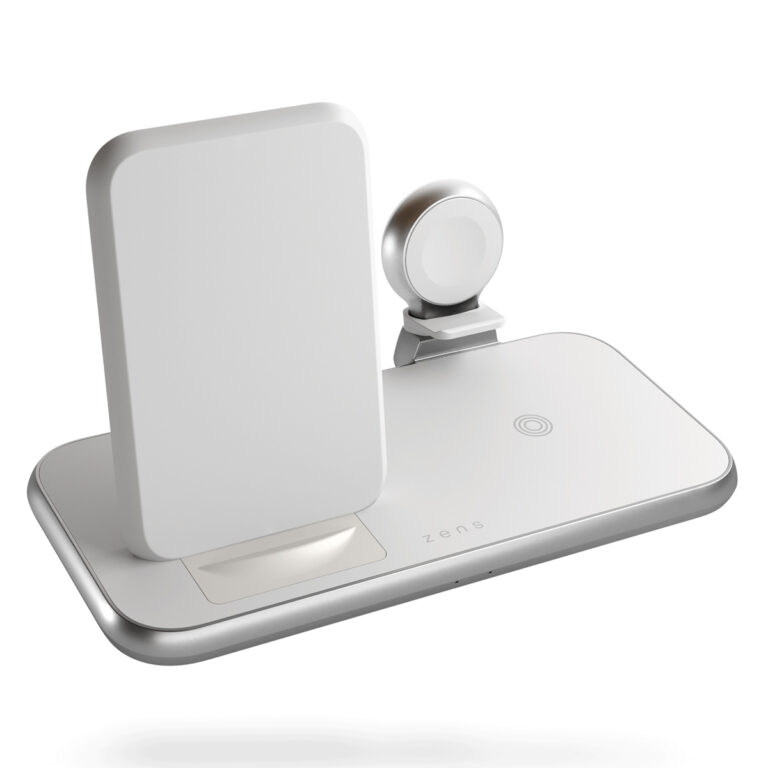 Zens Draadloos oplaadstation 4-in-1 - Aluminium Serie - Draadloze stand + Apple Watch - Wit - Afbeelding 2