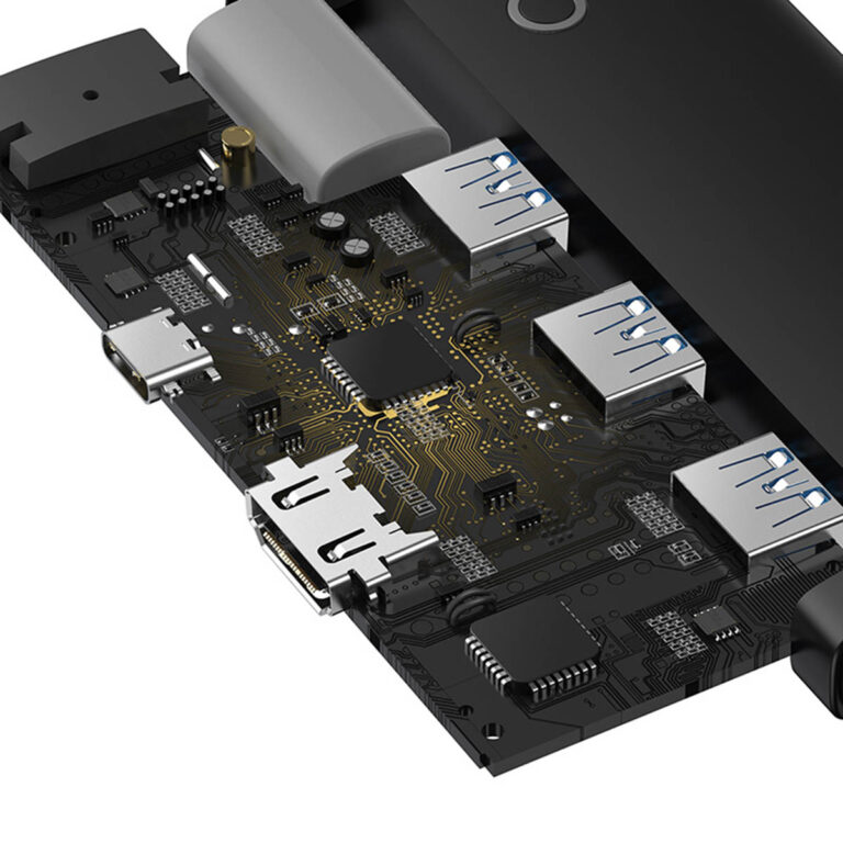 Baseus Lite 5-in-1 USB-C Hub - 4K HD - 100 Watt opladen - Docking station - Zwart - Afbeelding 8