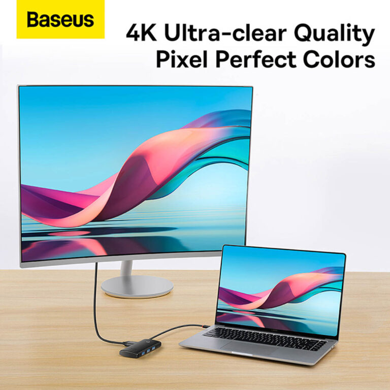 Baseus Lite 5-in-1 USB-C Hub - 4K HD - 100 Watt opladen - Docking station - Zwart - Afbeelding 4