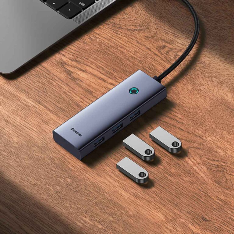 Baseus UltraJoy 5-in-1 USB-C Hub - 4K 30Hz - 100 Watt opladen - Docking station - Space Grey - Afbeelding 9